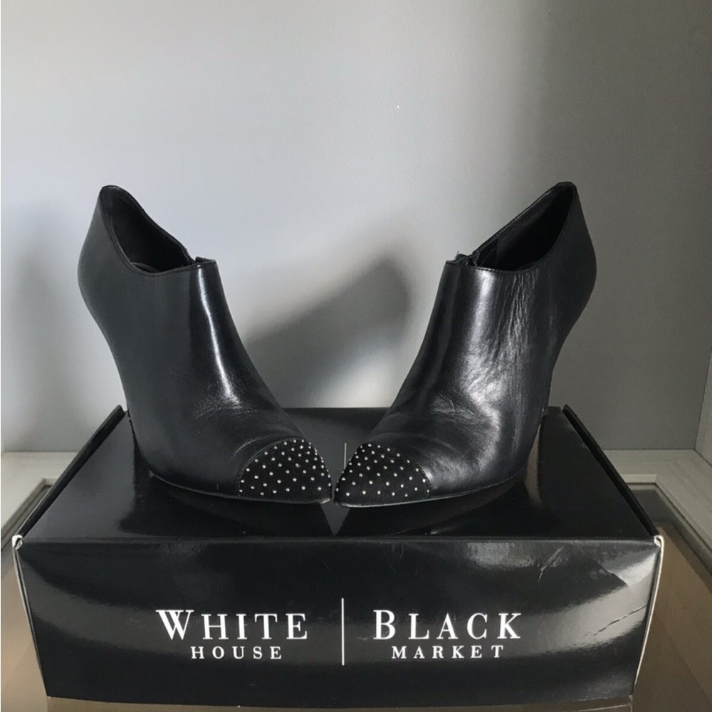 White House Black Market Black Studded Heeled Boots